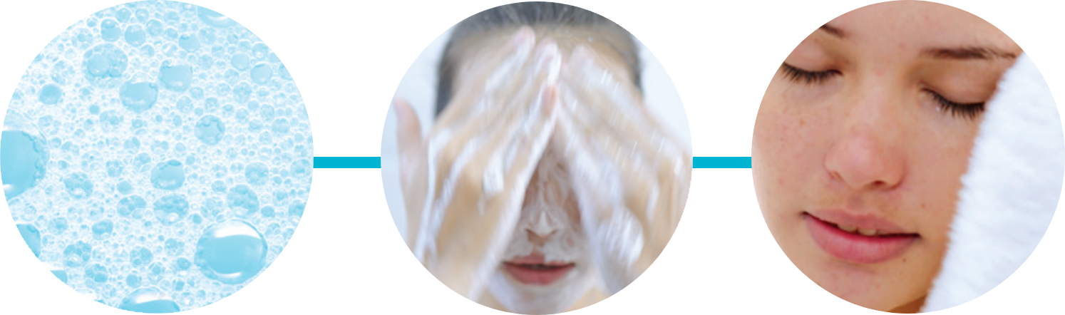 Step 1 — wash and dry face